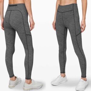 Lululemon Speed Up Tight Heather Grey w Pockets Sz 6/28" Full-On Luxtreme